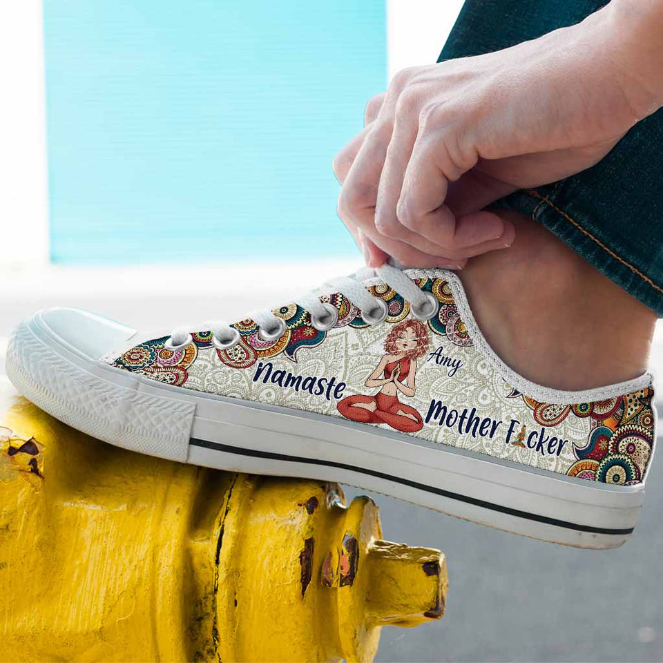 Namaster Mother Fcker - Personalized Yoga Low Top Shoes