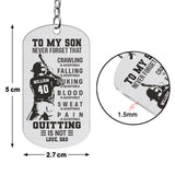 To My Son Crawling Is Acceptable - Baseball gift for son, brother, grandson, dad - Personalized Stainless Steel Keychain