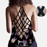 Sewciopath - Personalized Sewing Cross Tank Top and Leggings