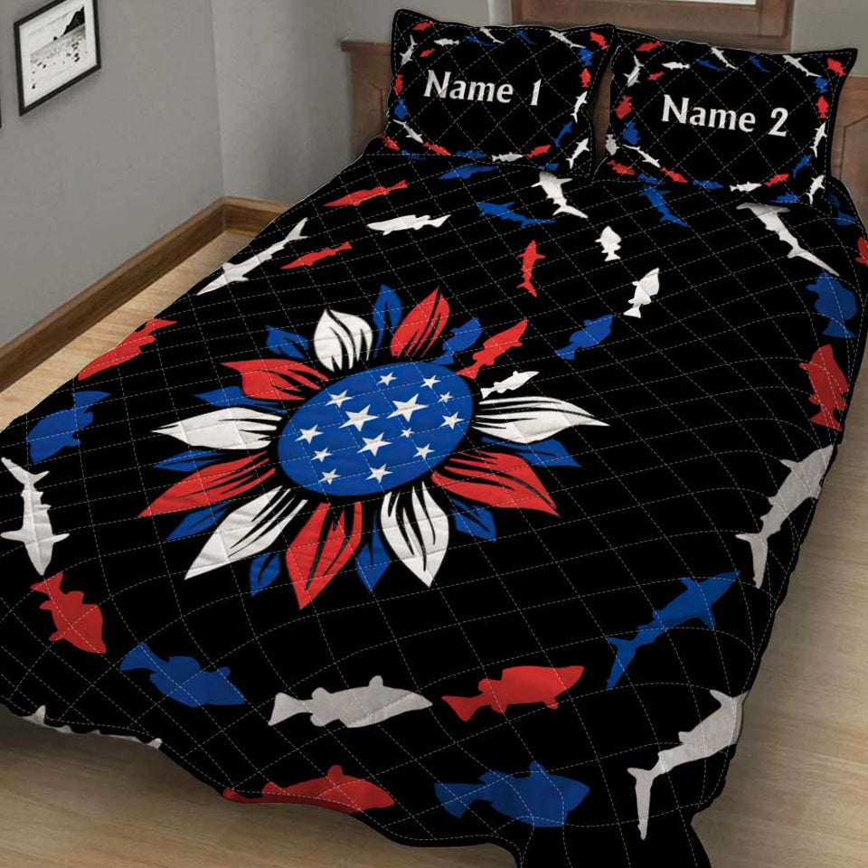 Join To The Fishes In The Deep Blue Sea - Personalized Quilt Set