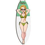 Laying On Board - Personalized Surfing Wood Sign