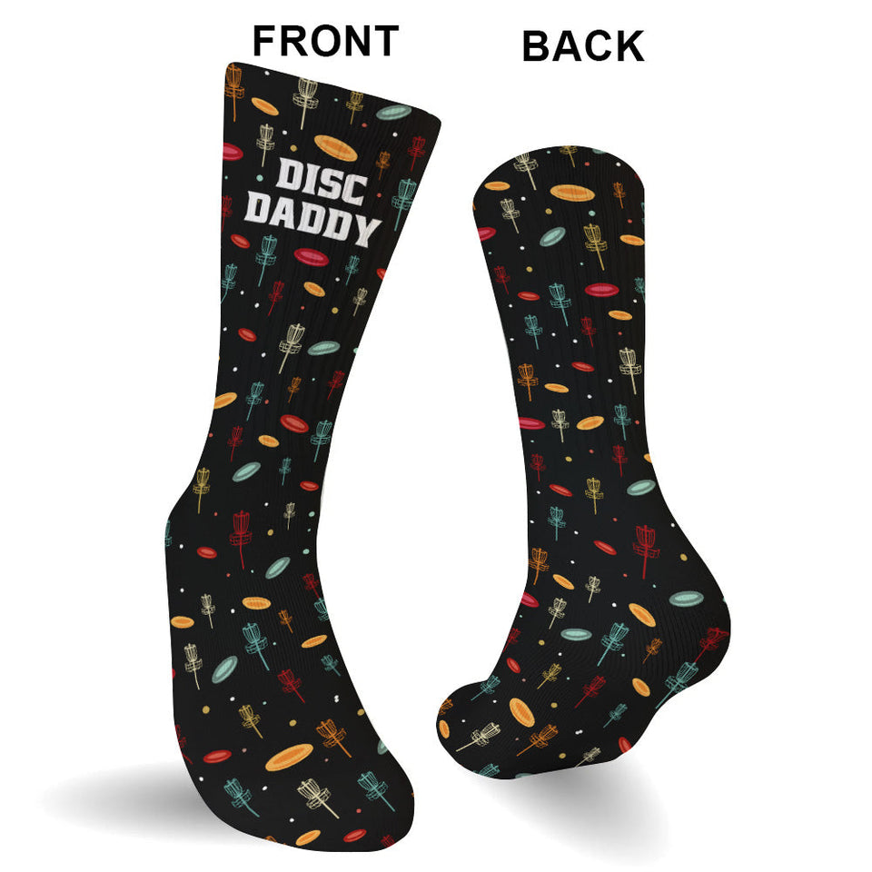 Disc Daddy - Disc Golf gift for dad, grandma, grandpa, mom - Personalized Socks