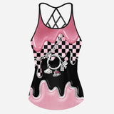 Black Pink Race Girl - Racing Cross Tank Top and Women Shorts