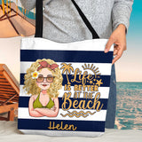 Beach Please - Personalized Sea Lover Tote Bag