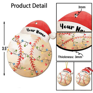Sport Lovers - Personalized Christmas Baseball Ornament (Printed On Both Sides)