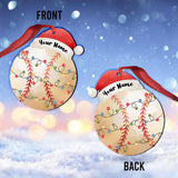 Sport Lovers - Personalized Christmas Baseball Ornament (Printed On Both Sides)