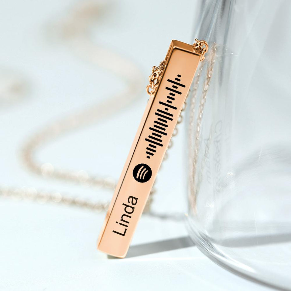 My Favorite Song - Personalized Flexible Square Shaped Bar Necklace