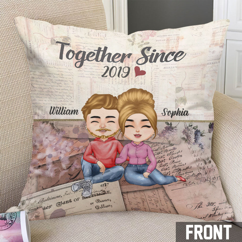 Together Since - Personalized Couple Throw Pillow