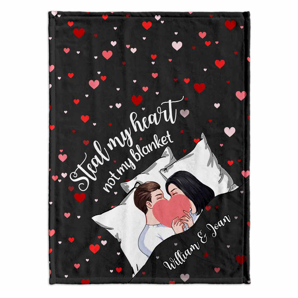 Steal My Heart Not My Blanket - Personalized Couple Blanket
