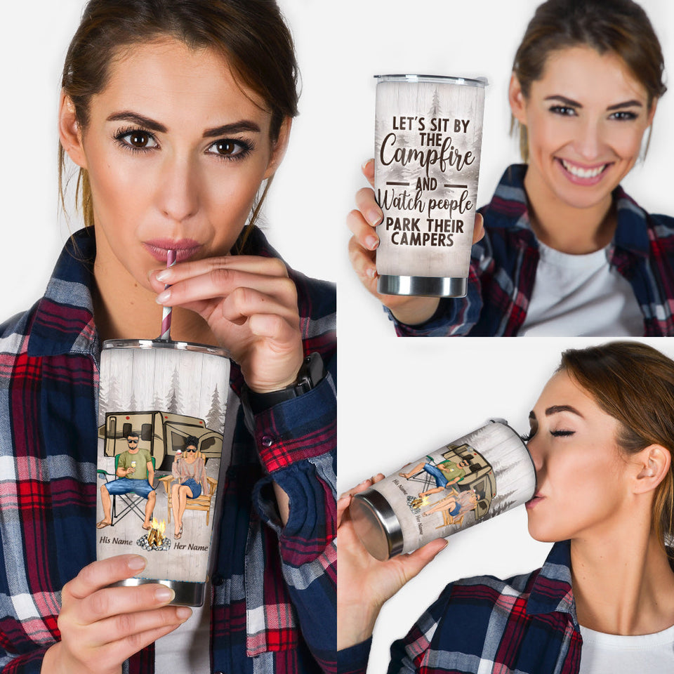 Let's Sit By The Campfire - Personalized Camping Tumbler