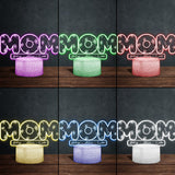 Mom’s Birth Flowers - Personalized Mother's Day Mother Shaped Plaque Light Base