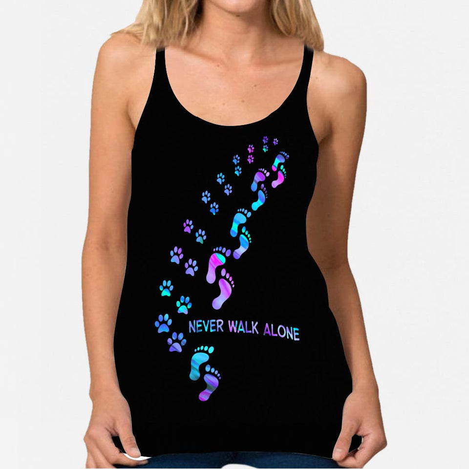 Never Walk Alone - Dog Cross Tank Top