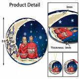 I Love You To The Moon And Back - Personalized Christmas Couple Ornament (Printed On Both Sides)