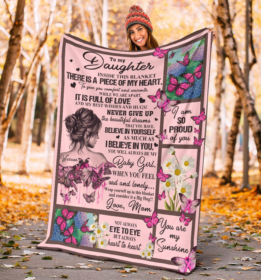To My Daughter Breast Cancer Awareness Blanket 0622