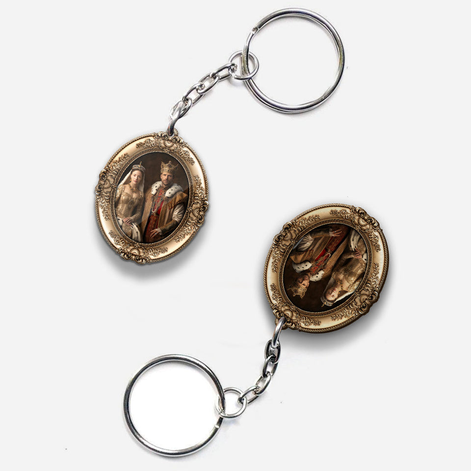 Her King His Queen - Personalized Couple Keychain
