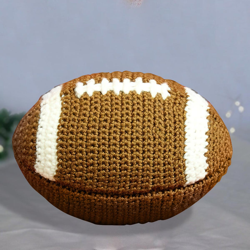 Knitted American Football Ball - Football Hand Knitted Doll