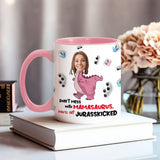 Don't Mess With Mamasaurus Jurasskicked - Personalized Mother Accent Mug