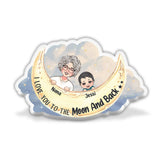 I Love You to The Moon And Back - Personalized Grandma Shaped Pillow