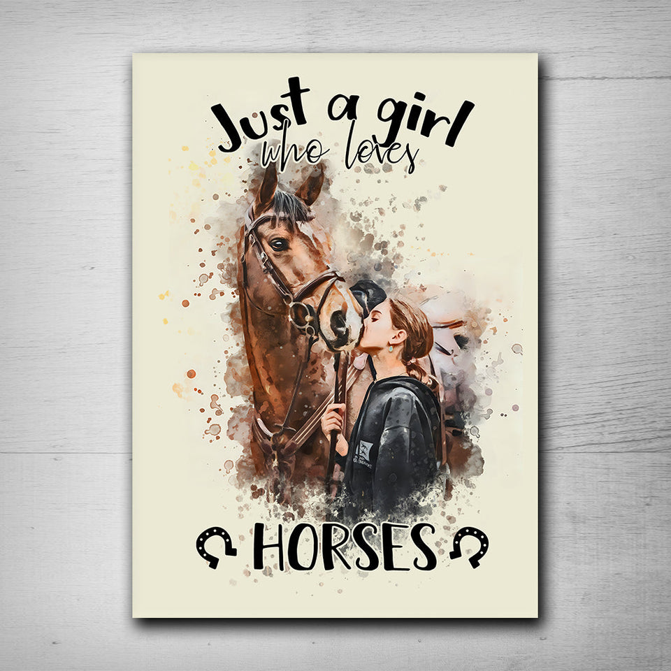 Just A Girl Who Loves Horses - Personalized Horse Rectangle Metal Sign