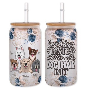 Everything Tastes Better - Cat gift for dog lover - Personalized Can Glass