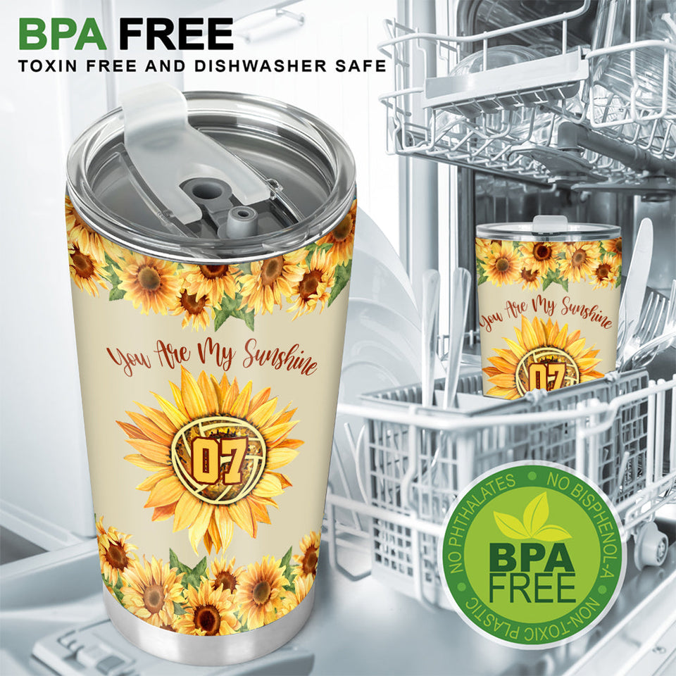 You Are My Sunshine - Personalized Volleyball Tumbler