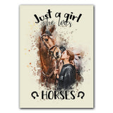 Just A Girl Who Loves Horses - Personalized Horse Rectangle Metal Sign