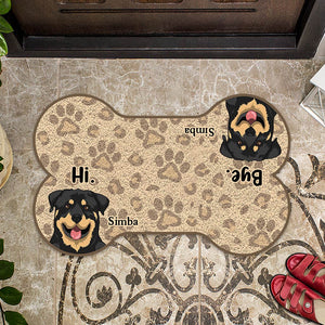 Hi Bye - Personalized Dog Shaped Doormat