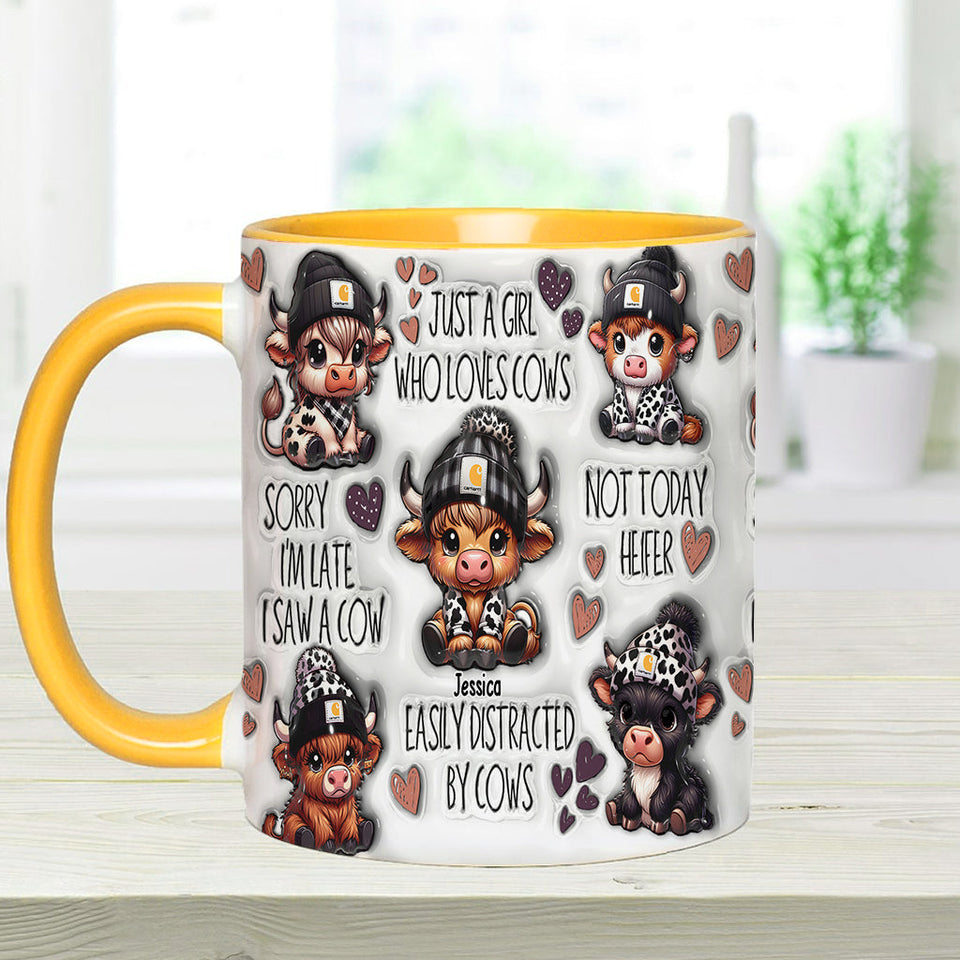 Just A Girl Who Loves Highland Cows - Personalized Accent Mug