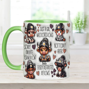 Just A Girl Who Loves Highland Cows - Personalized Accent Mug