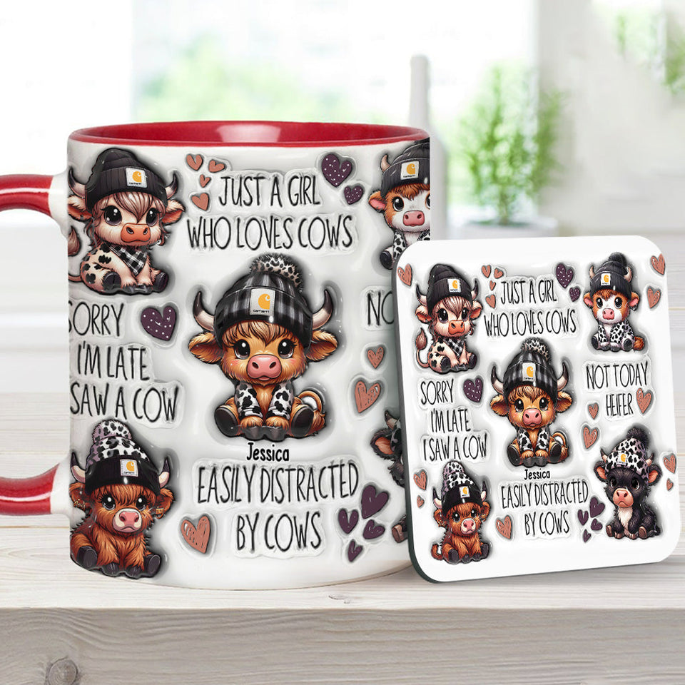 Just A Girl Who Loves Highland Cows - Personalized Accent Mug