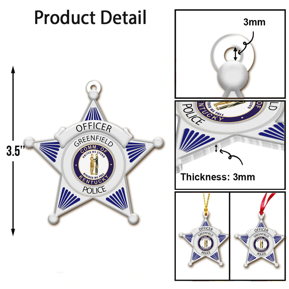 Police Badge - Personalized Police Officer Ornament