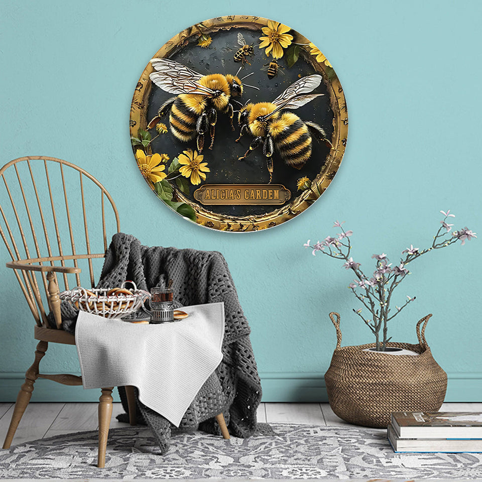 Your Garden - Personalized Gardening Round Metal Sign