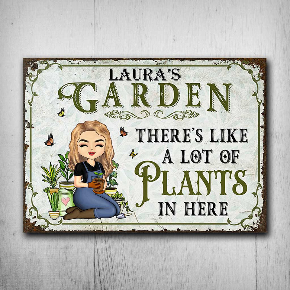 Lot Of Plants - Personalized Gardening Rectangle Metal Sign