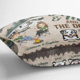 You And Me And The Dogs - Personalized Couple Camping Throw Pillow