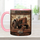 Rustic Tractor - Personalized Tractor Accent Mug
