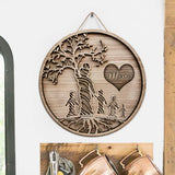 You Are The World - Personalized Mother's Day Grandma Round Wood Sign With 3D Pattern Print
