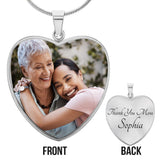 Thank You Mum - Gift for mom, grandma, wife, girlfriend, daughter - Personalized Heart Pendant Necklace
