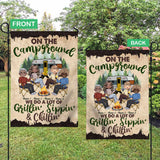 We Do A Lot Of Grillin' Sippin' Chillin' - Personalized Camping Garden Flag