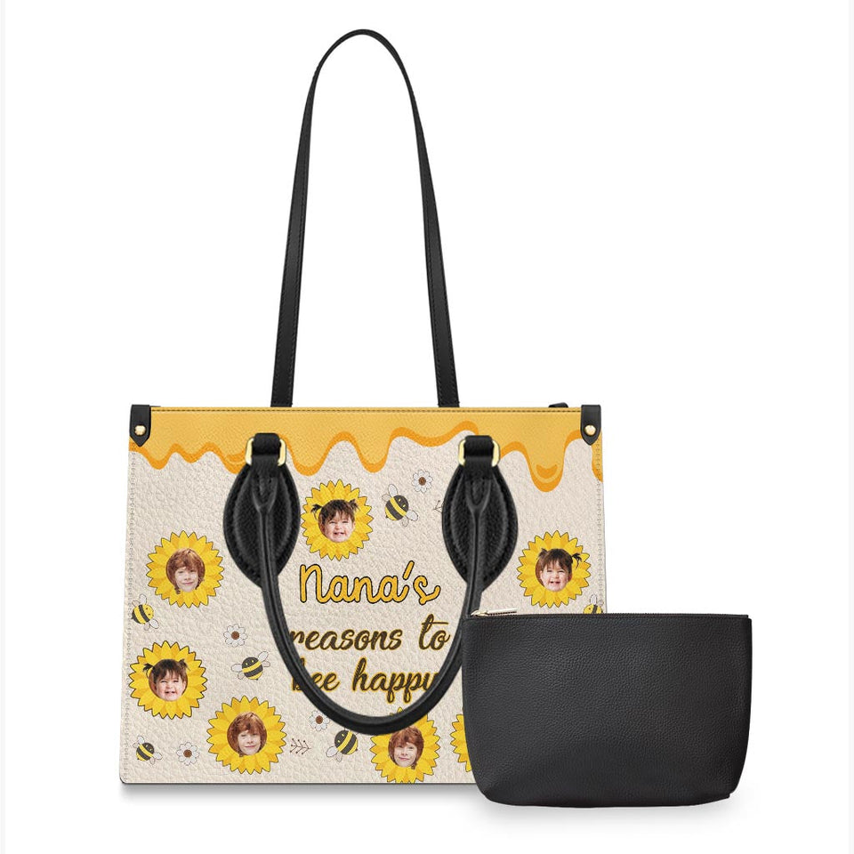 Nana's Reasons - Gift for grandma, mom - Personalized Leather Handbag