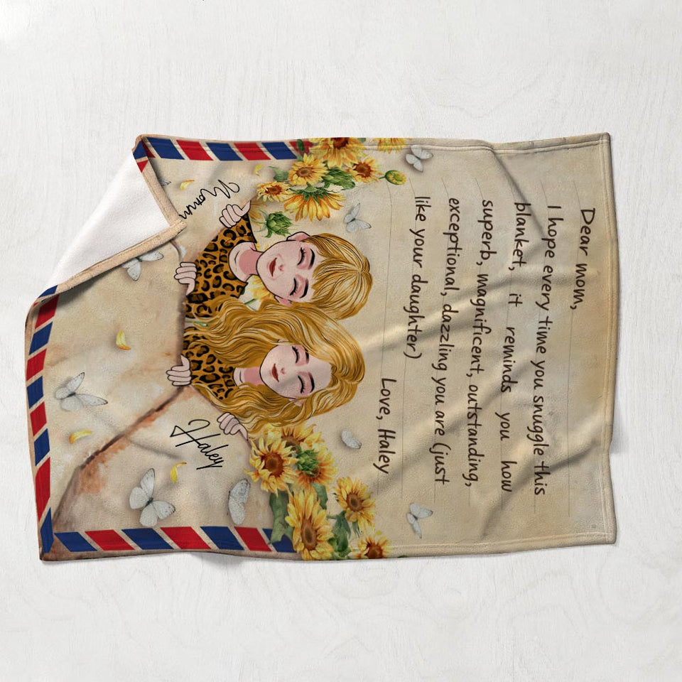 Dear Mom Letter Blanket - Personalized Mother Blanket