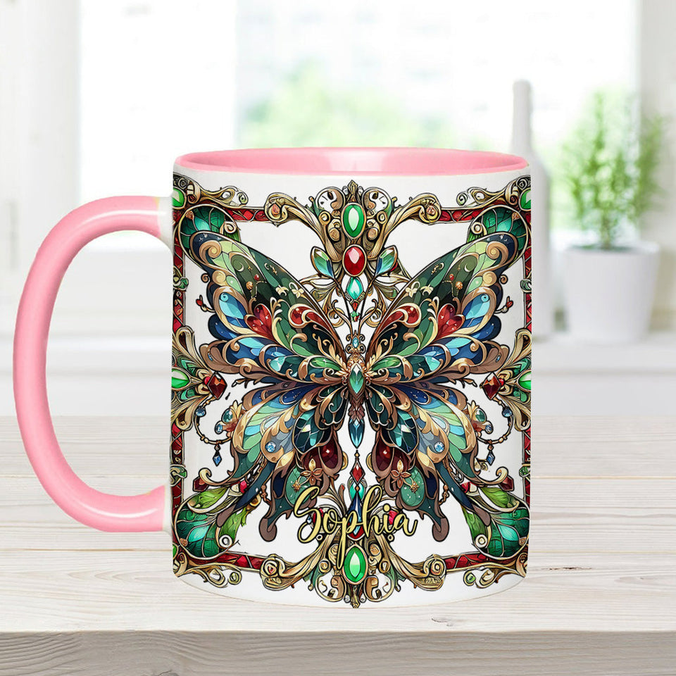 Stunning Butterfly - Personalized Butterfly Accent Mug