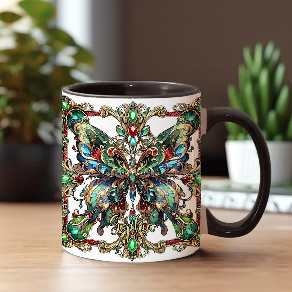 Stunning Butterfly - Personalized Butterfly Accent Mug