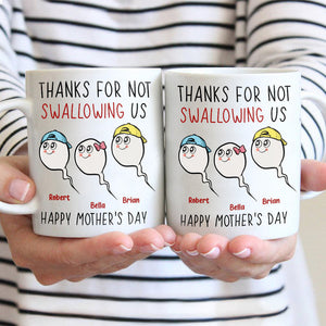Thanks For Not Swallowing Us - Personalized Mother's Day Mother Mug