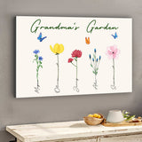 Grandma's Garden With Birth Flowers - Gift for grandma, grandpa, mom, dad - Personalized Canvas And Poster