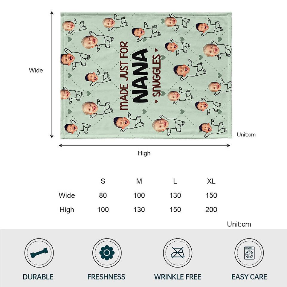 Made Just For Nana Snuggles - Personalized Mother's Day Grandma Blanket