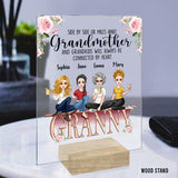 Grandmother And Grandkids - Personalized Mother's Day Grandma Transparent Acrylic Plaque