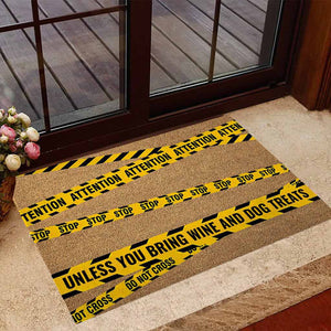 Attention - Dog Coir Pattern Print Doormat