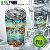 Colorful Turtle Couple - Personalized Turtle Tumbler