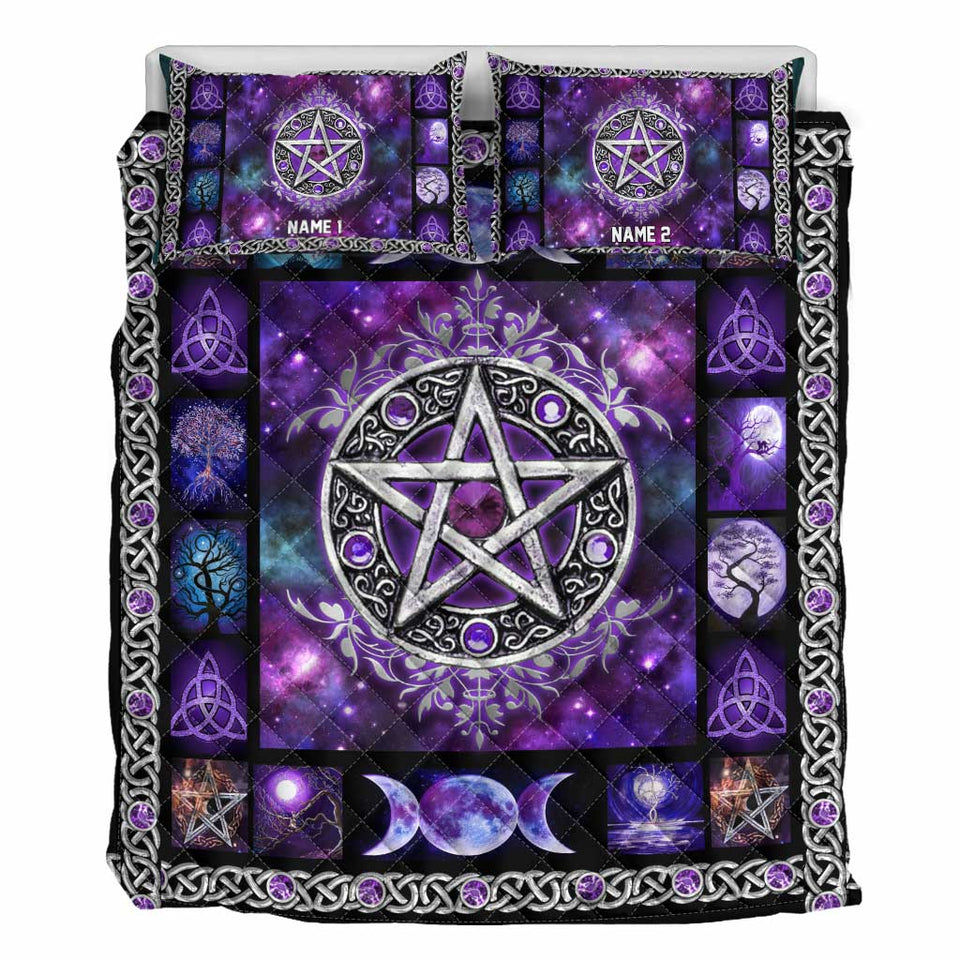 Mystical Pentacle - Personalized Witch Quilt Set