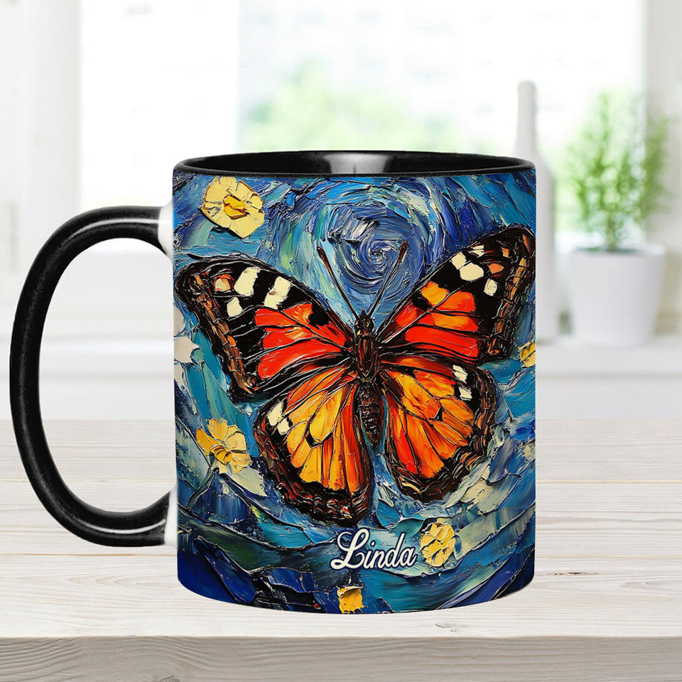 Dreamy Butterfly - Personalized Butterfly Accent Mug